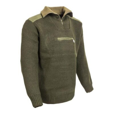 BÉLELT VASTAG VADÁSZPULÓVER (elöl mellzsebbel)