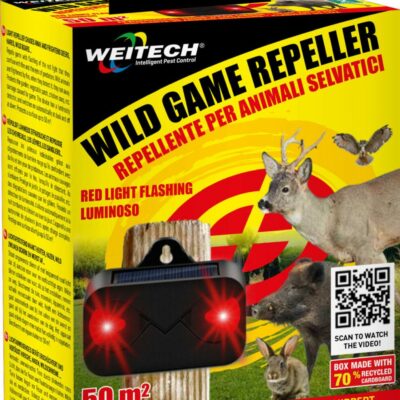 WEITECH Wild Game Repeller napelemes vadriasztó – 50 m²