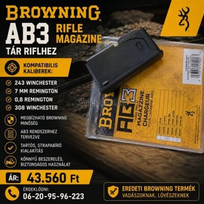 BROWNING AB3  TÁR  (112024045)  243WIN, 7MM-08 REM 308WIN. KALIBERHEZ